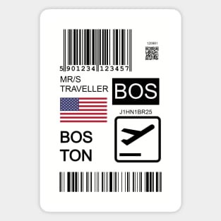 Boston USA travel ticket Magnet